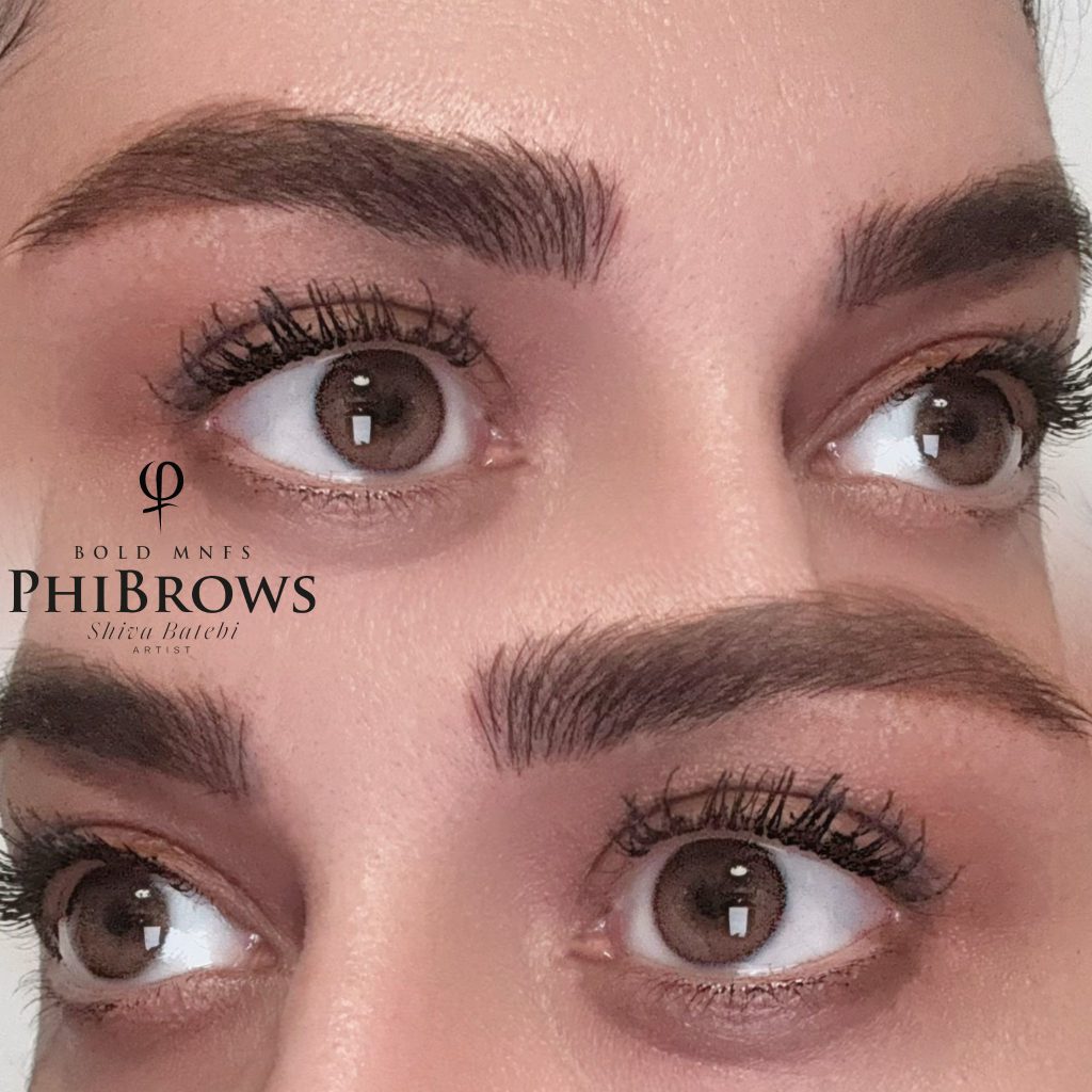 Microblading in Mannheim Ergebnis beider Augenbrauen – PhiBrows-Technik von zertifizierter PhiArtistin